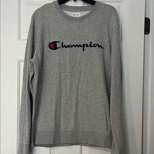 Champion Men's Heather Gray Crewneck Sweater